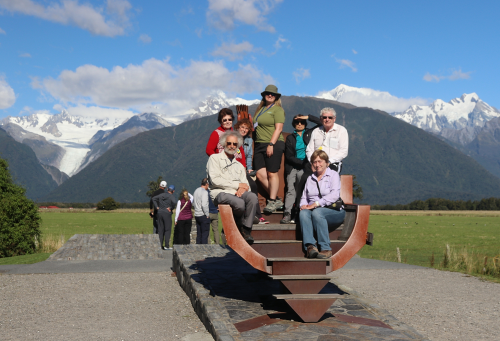 Lookout onto Fox Glacier and Mt Cook